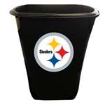 NFL Team Logo 2.6 Gallon Gray/Black Plastic Step Trash Can Wastebasket Man  Cave